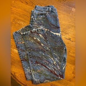 Denim Riders Artistic Splatter Jeans Size 12 M